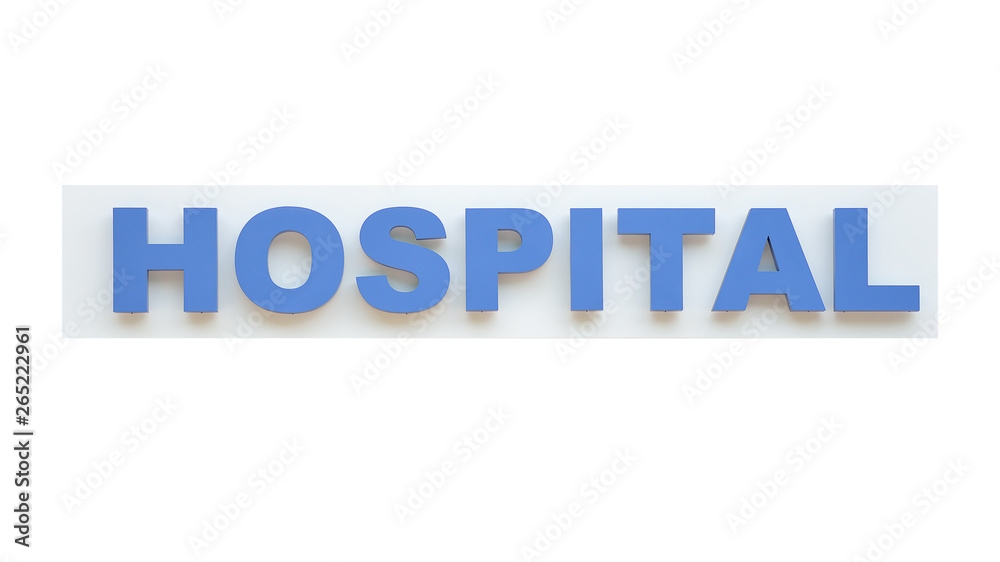 Hospital sign isolated