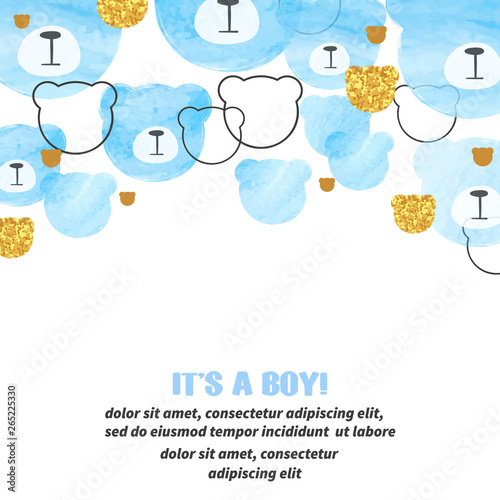 Baby Shower boy card design...