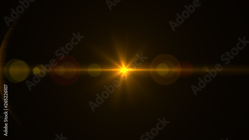 Obraz na plátně Lens Flare light over Black Background