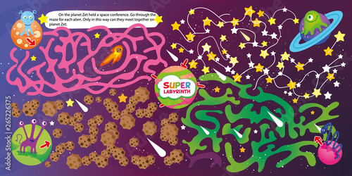 Kid Logic Maze Game Puzzle Fun Space Printable