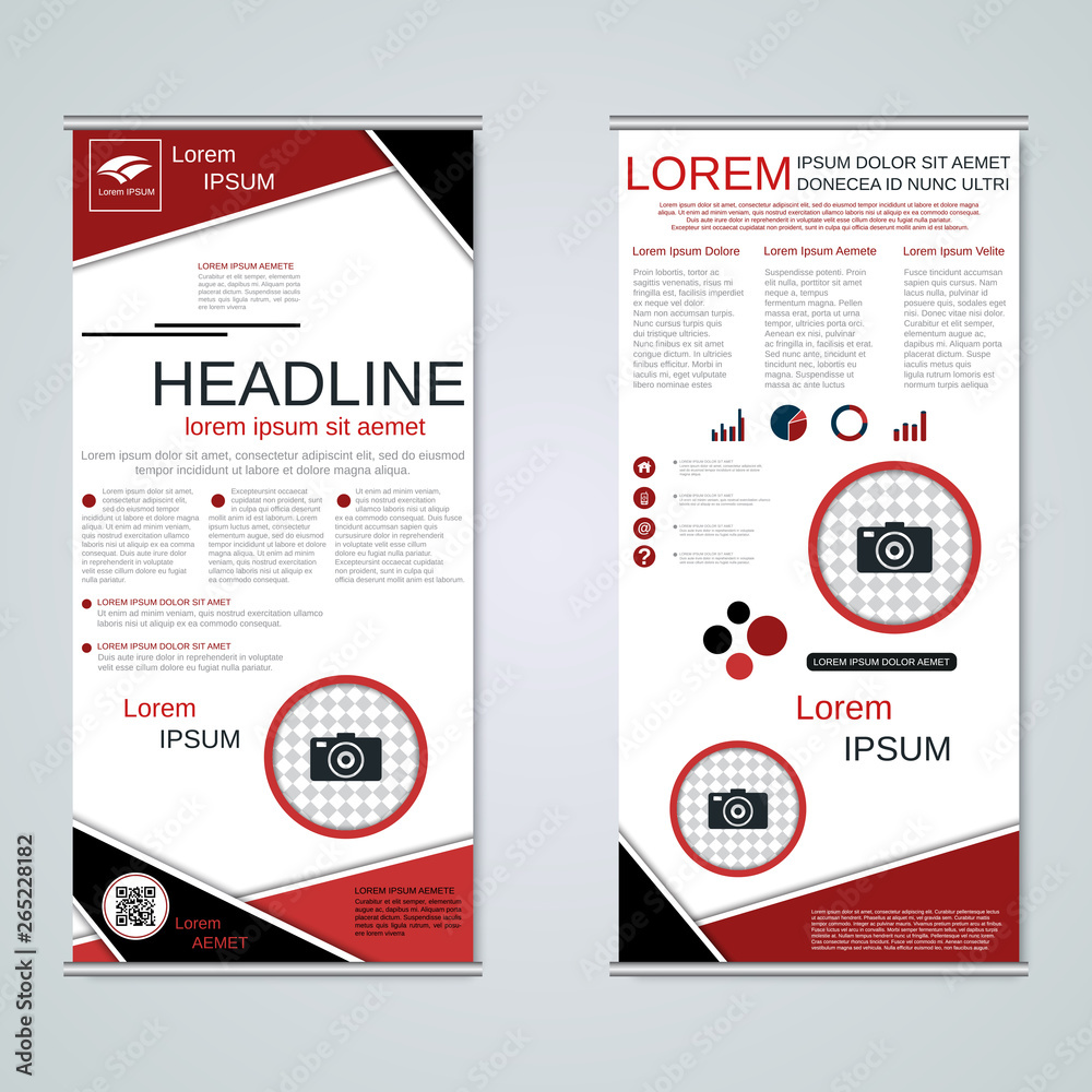 Modern roll-up business banners vector template Modern roll-up business banners vector template