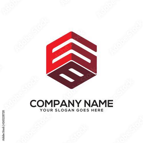 GB initial logo name, hexagon vector letter design