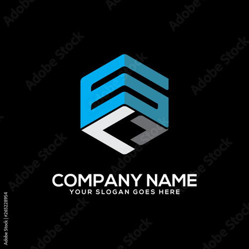 GL initial logo name, hexagon vector letter design