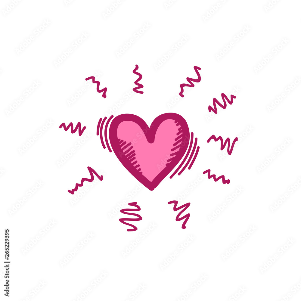 heart doodle icon