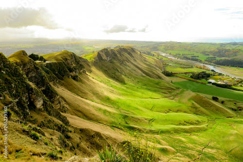 Light and shade on the sides of Te Mata Peak