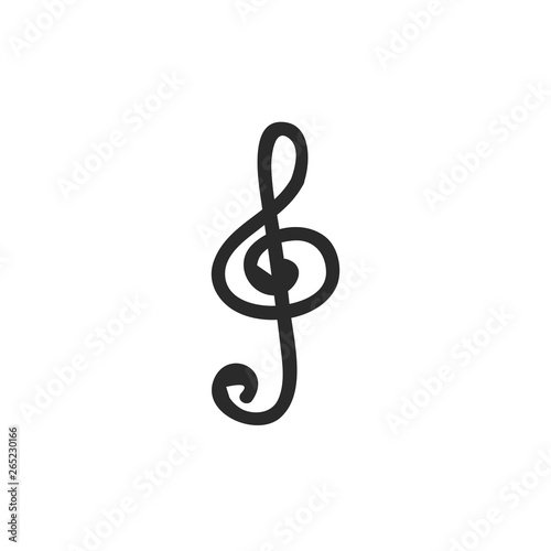 treble clef doodle icon
