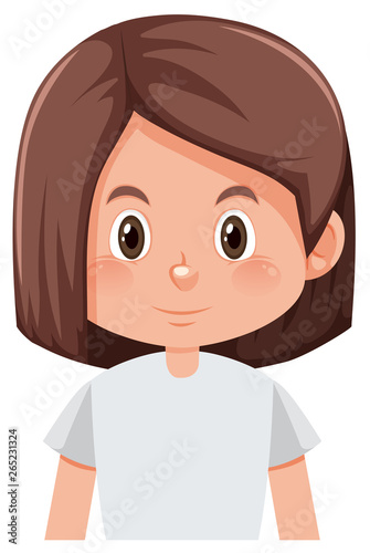 Cute brunette girl character