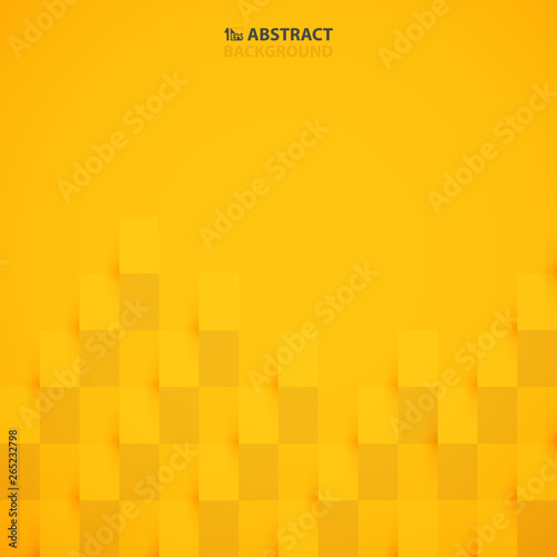 Abstract mustard yellow color paper cut design pattern background. illustration vector eps10