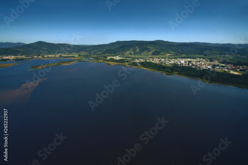 landscape with lake and mountains