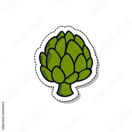artichoke doodle sticker icon