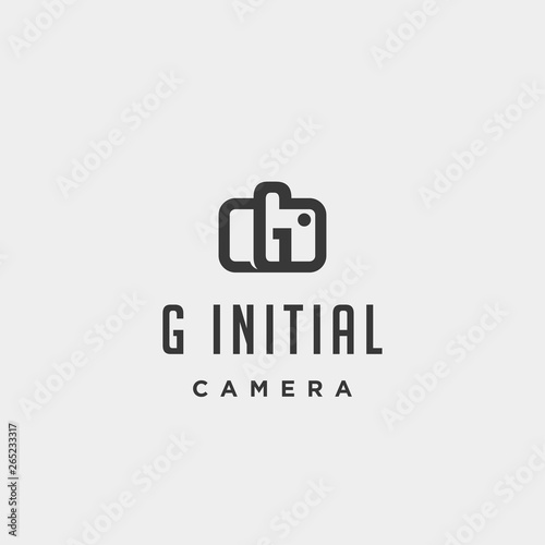 g initial photography logo template vector design