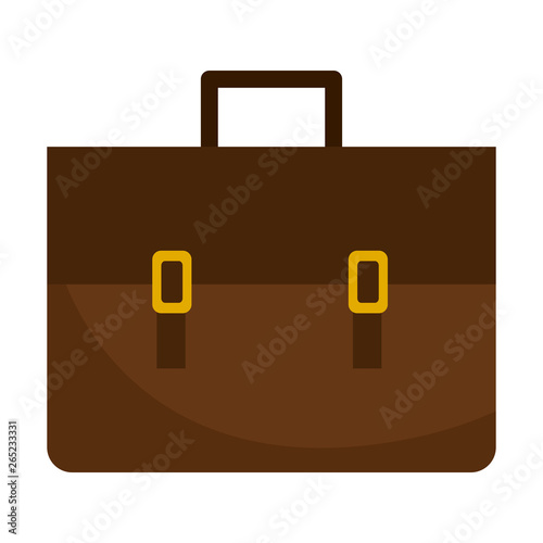 Leather work business briefcase isolated