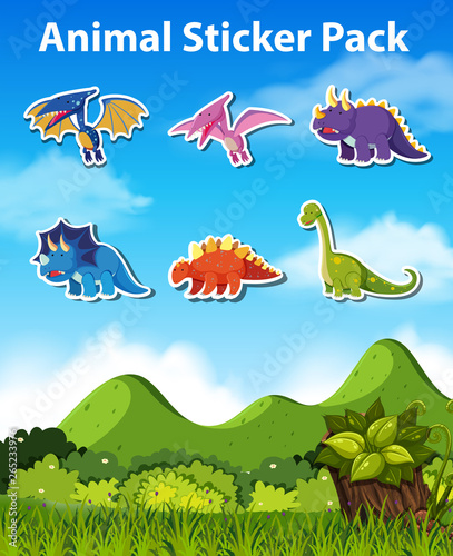 Set of dinosaur character