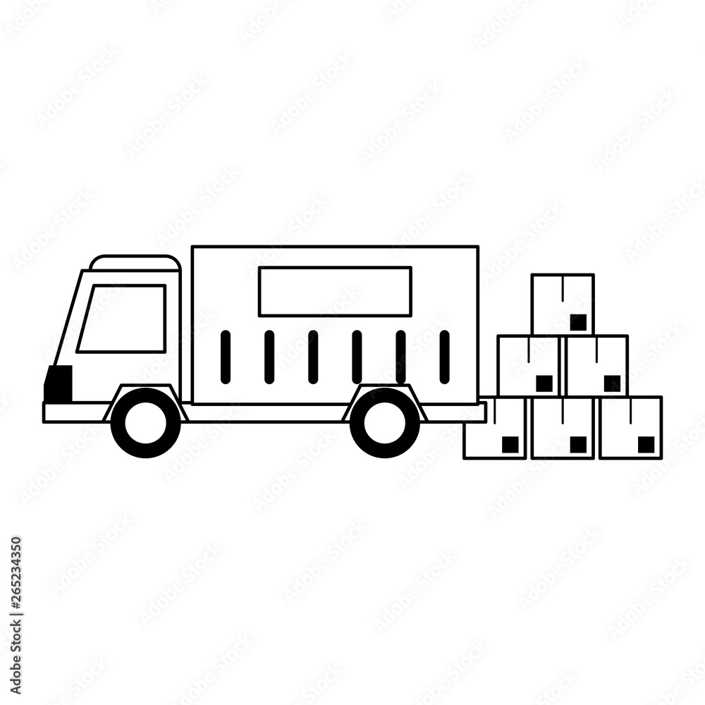 Delivery and logistics in black and white Delivery and logistics in black and white