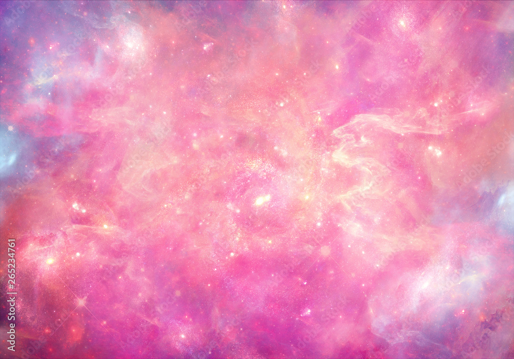 Stockillustratie Abstract smooth unique pink nebula galaxy artwork