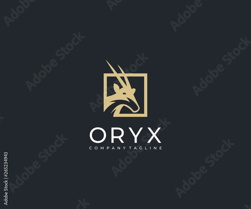 luxury oryx logo design template
