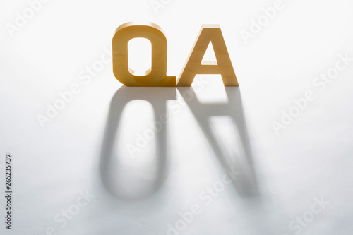 Wallpaper Mural Wooden Alphabet Q A and Shadow Reflection. Questions and Answers. Torontodigital.ca