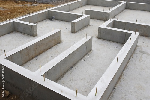 Foto Foundation work of housing construction