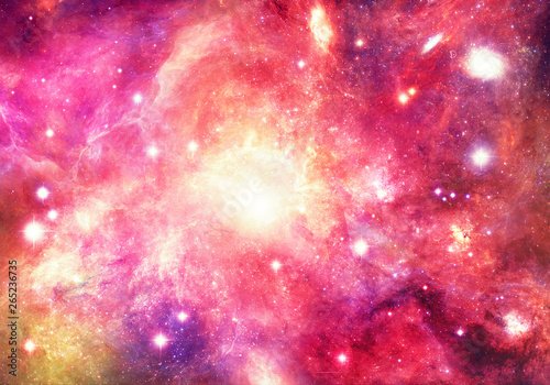 Artistic Abstract Colorful Nebula Galaxy In Deep Space Universe