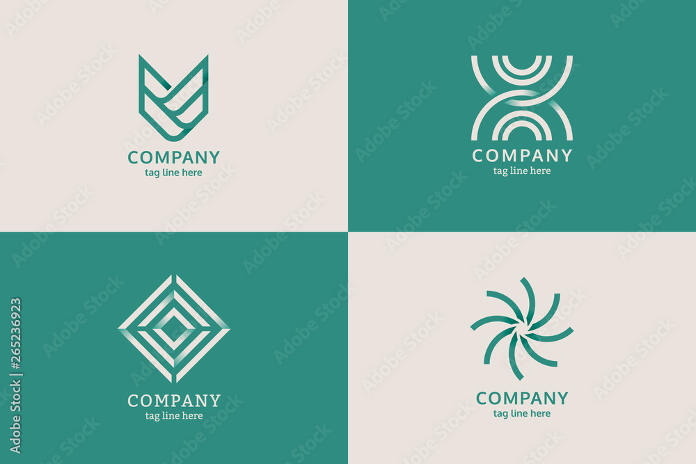 Fototapeta premium Green business logo set