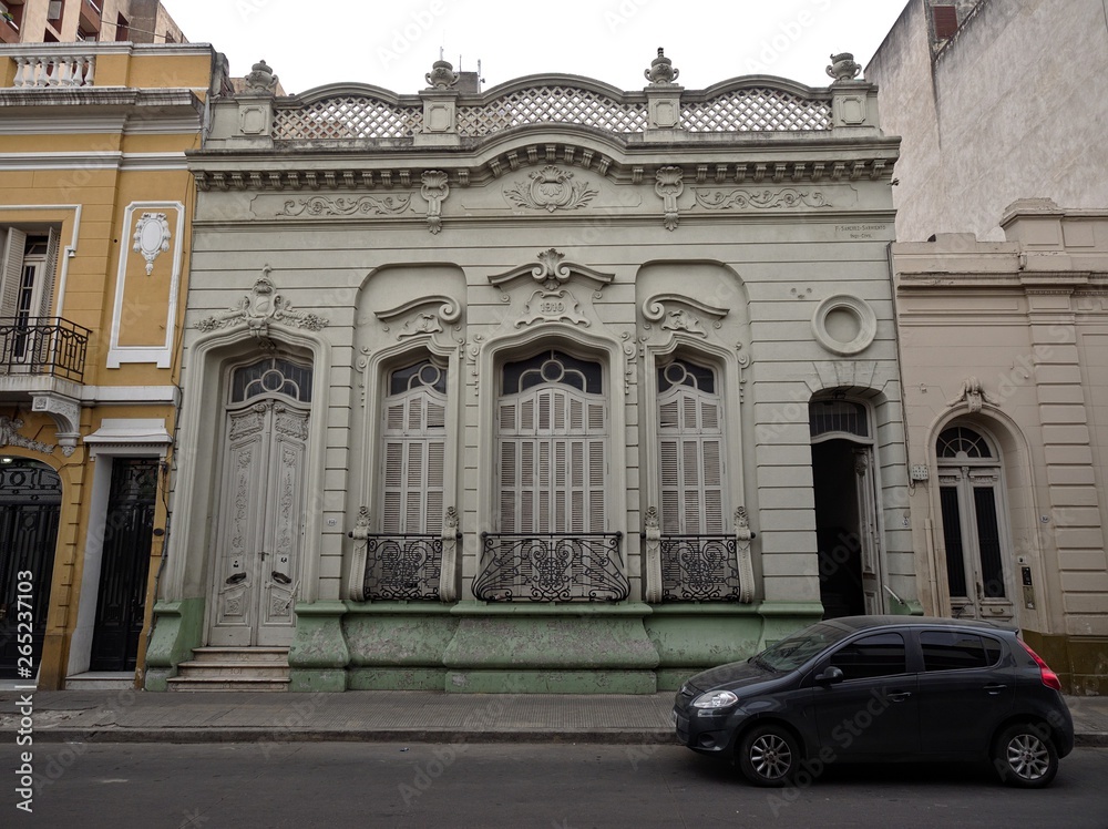 Cordoba City, Cordoba, Argentina - 2019: A traditional house near the downtown district displays the typical architectonic style of this city.