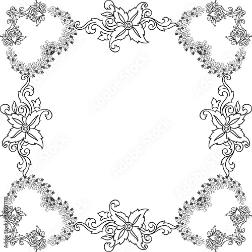 Vector illustration various drawing for wreath frame