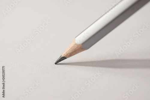 Macro detail of a pencil graphite on a white background