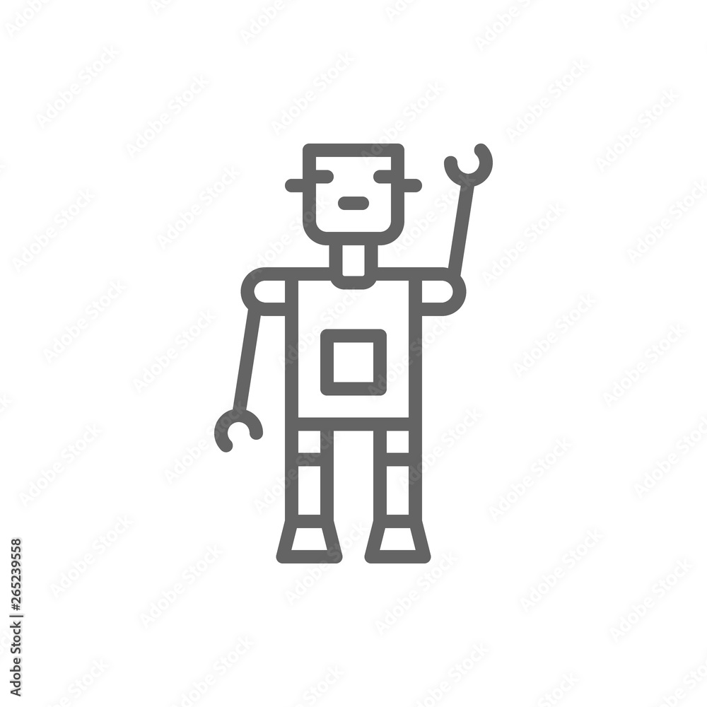 Robot, bot, chatbot, artificial intelligence line icon. Robot, bot, chatbot, artificial intelligence line icon.