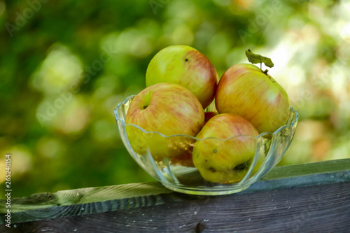 apples in basket on table, digital photo picture as a background photo