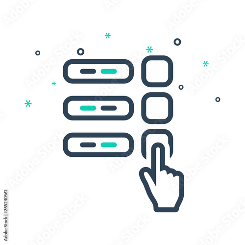 Mix line icon for polling finger