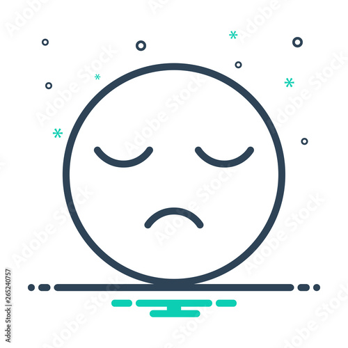 Mix line icon for sleepy sluggish 