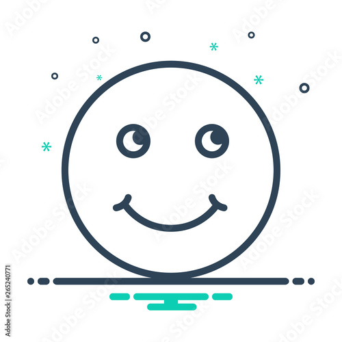 Mix line icon for smile grin 