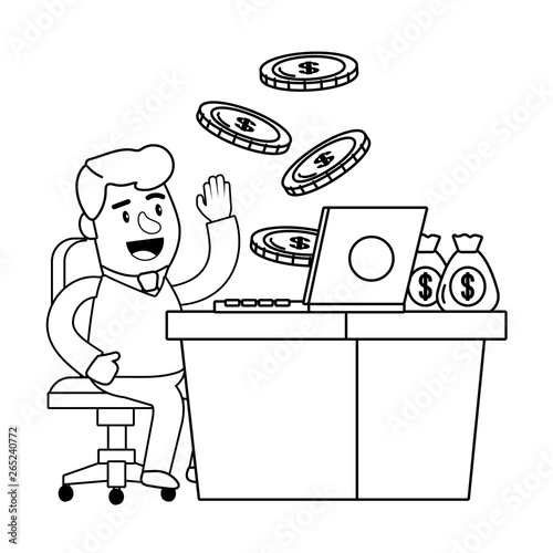 Businessman banking financial planning black and white