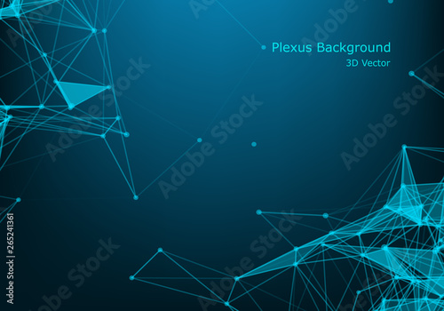 Geometric graphic background molecule and communication. Big data complex with compounds. Lines plexus, minimal array. Digital data visualization. Scientific cybernetic vector illustration