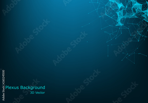 Big data complex. Graphic abstract background communication. Perspective backdrop of depth. Minimal array with compounds lines and dots. Digital data visualization. Vector illustration Big data
