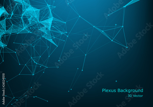 Big data complex. Graphic abstract background communication. Perspective backdrop of depth. Minimal array with compounds lines and dots. Digital data visualization. Vector illustration Big data photo