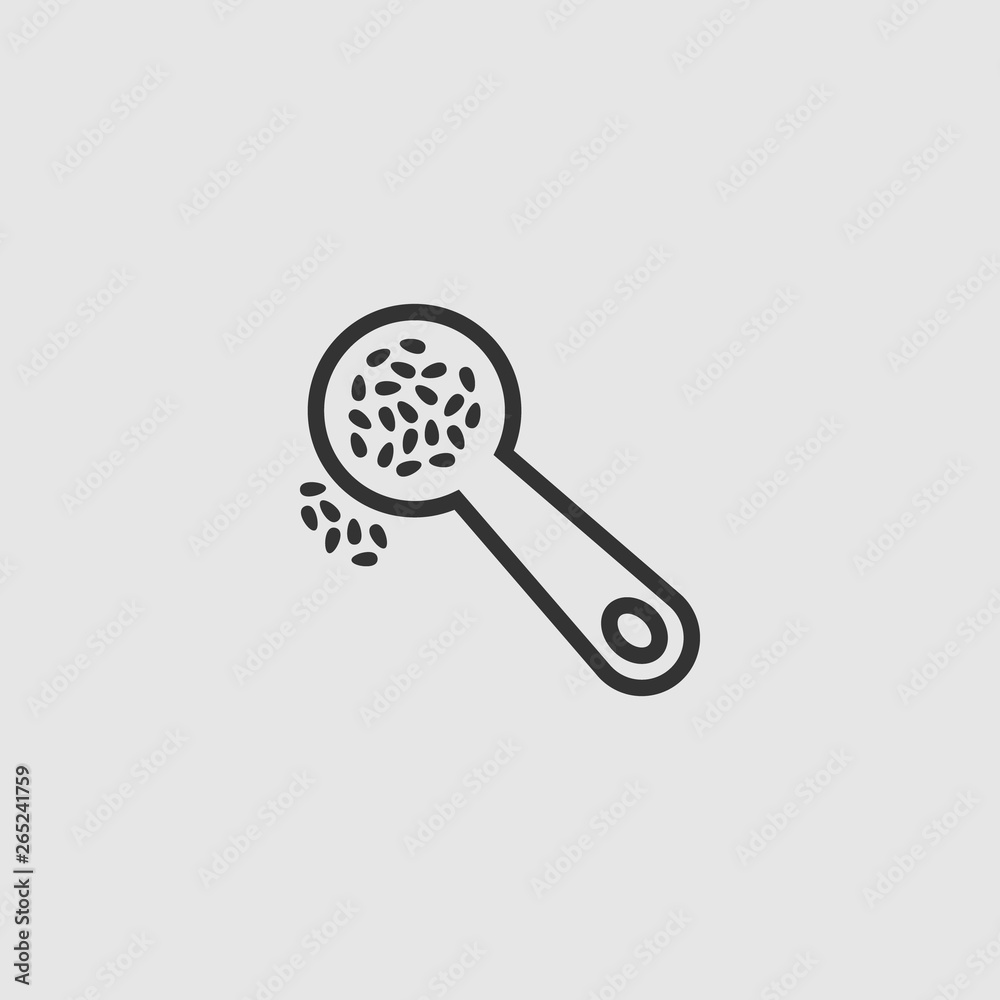 Simple Seeds and a Spoon Vector Icon