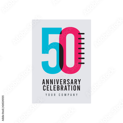 50 Year Anniversary Vector Template Design Illustration