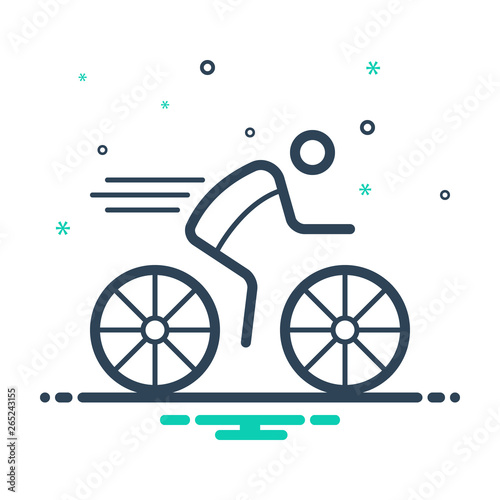 Mix line icon for cycling race  