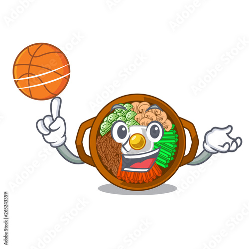With basketball bibimbap isolated with in the character