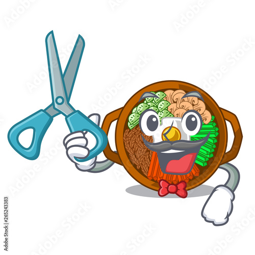 Barber bibimbap isolated with in the character