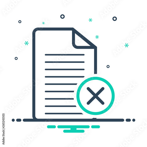 Mix line icon for cancel agreement 