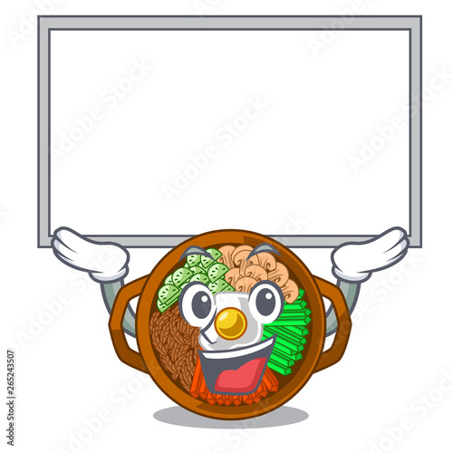 Up board bibimbap isolated with in the character