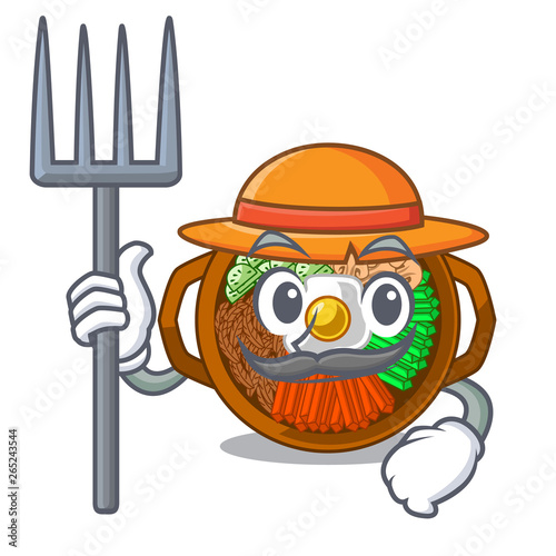 Farmer bibimbap isolated with in the character