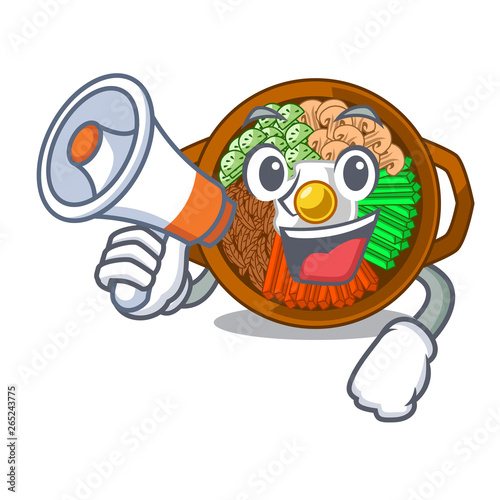 With megaphone bibimbap isolated with in the character