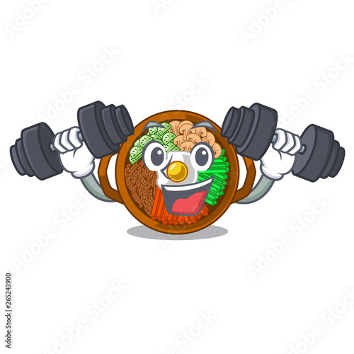 Fitness bibimbap isolated with in the character