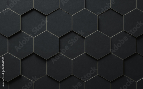 Abstract 3d hexagons background design, 3d rendering,conceptual image.