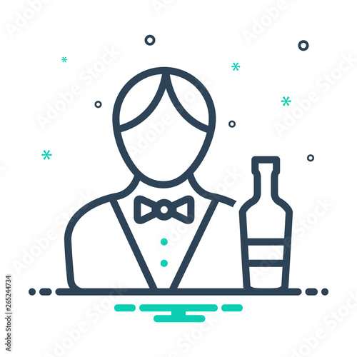 Mix line icon for bartender 