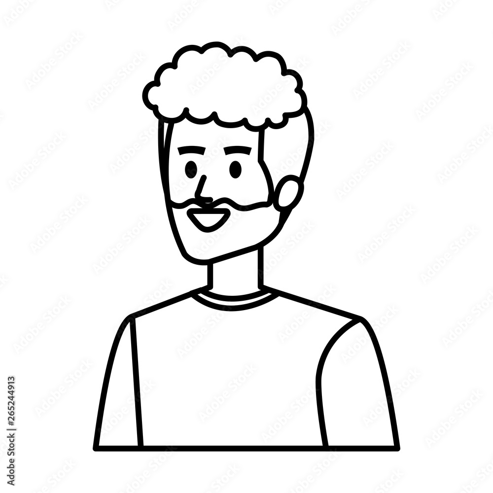 young man with beard character young man with beard character