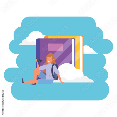 Online education millennial student cloud books